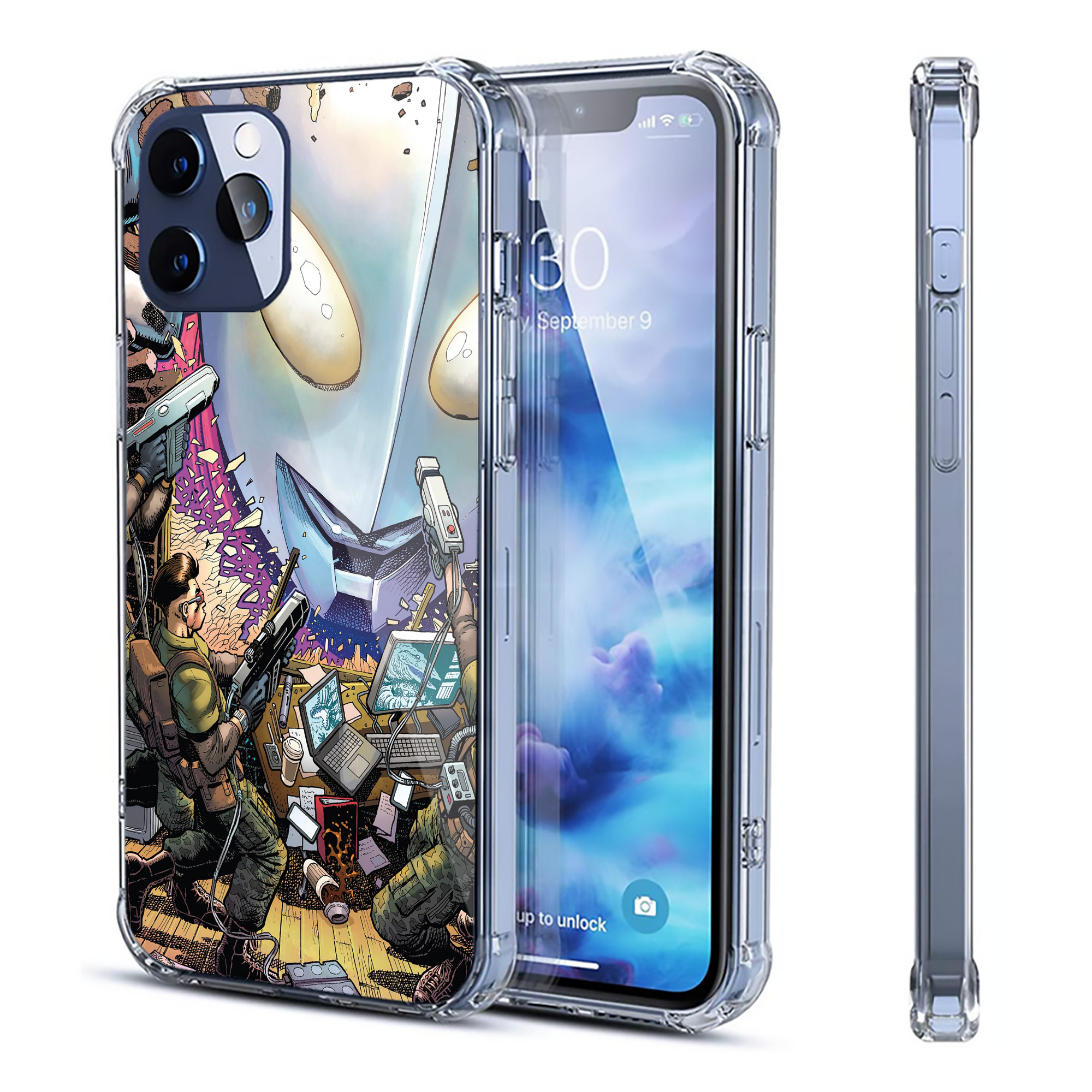 （画像用） ウルトラマン Ultraman 【iPhone 12シリーズ対応】透明スマホケース（クリアソフトケース）